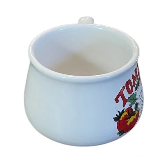 Pair Of Vintage GIFT CRAFT Ceramic 16oz Tomato Soup Bowl Mug W/Handle & Recipe - Picture 4 of 6